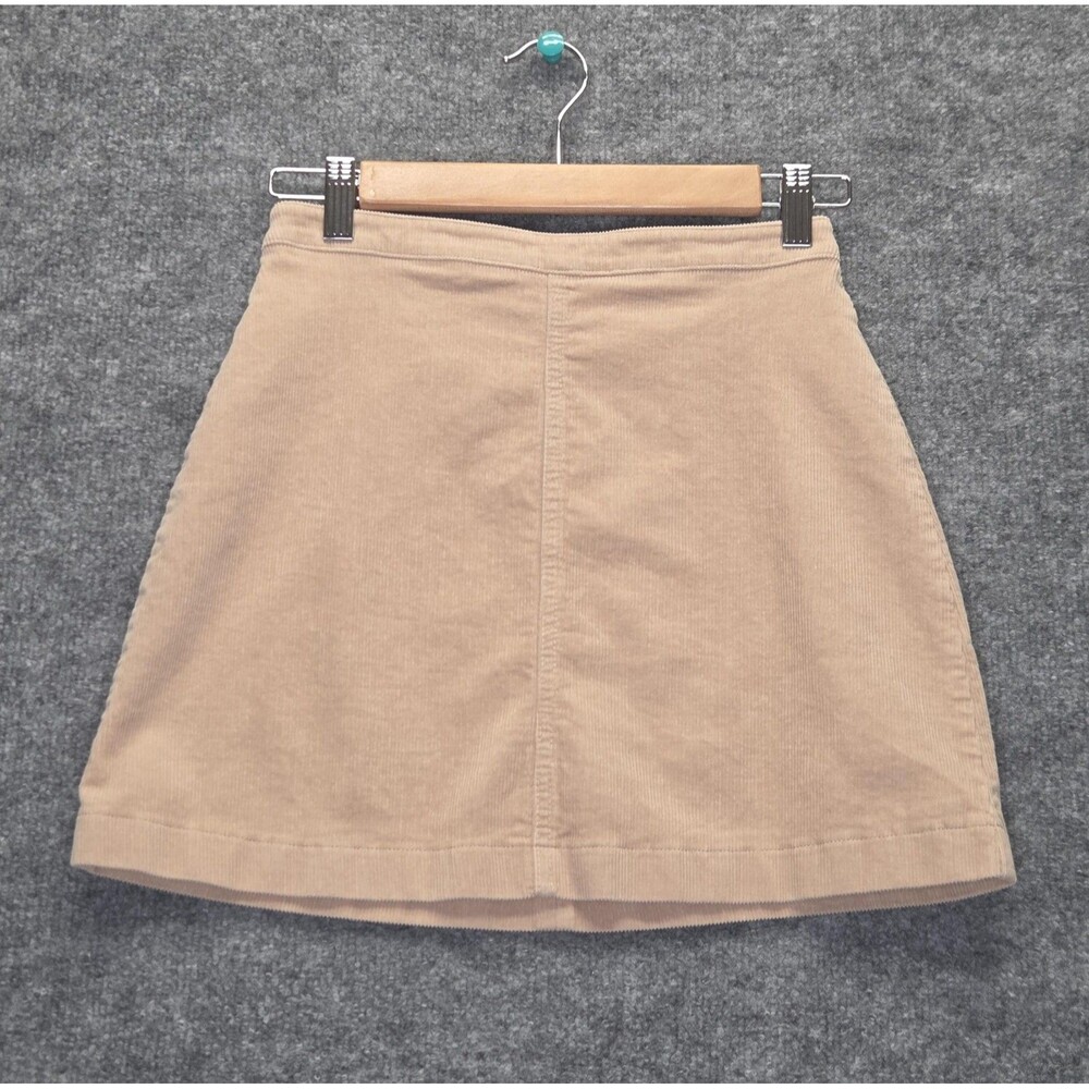 Forever 21 Skirt Small Beige Corduroy A-Line Mini High Waist Stretch Mallcore